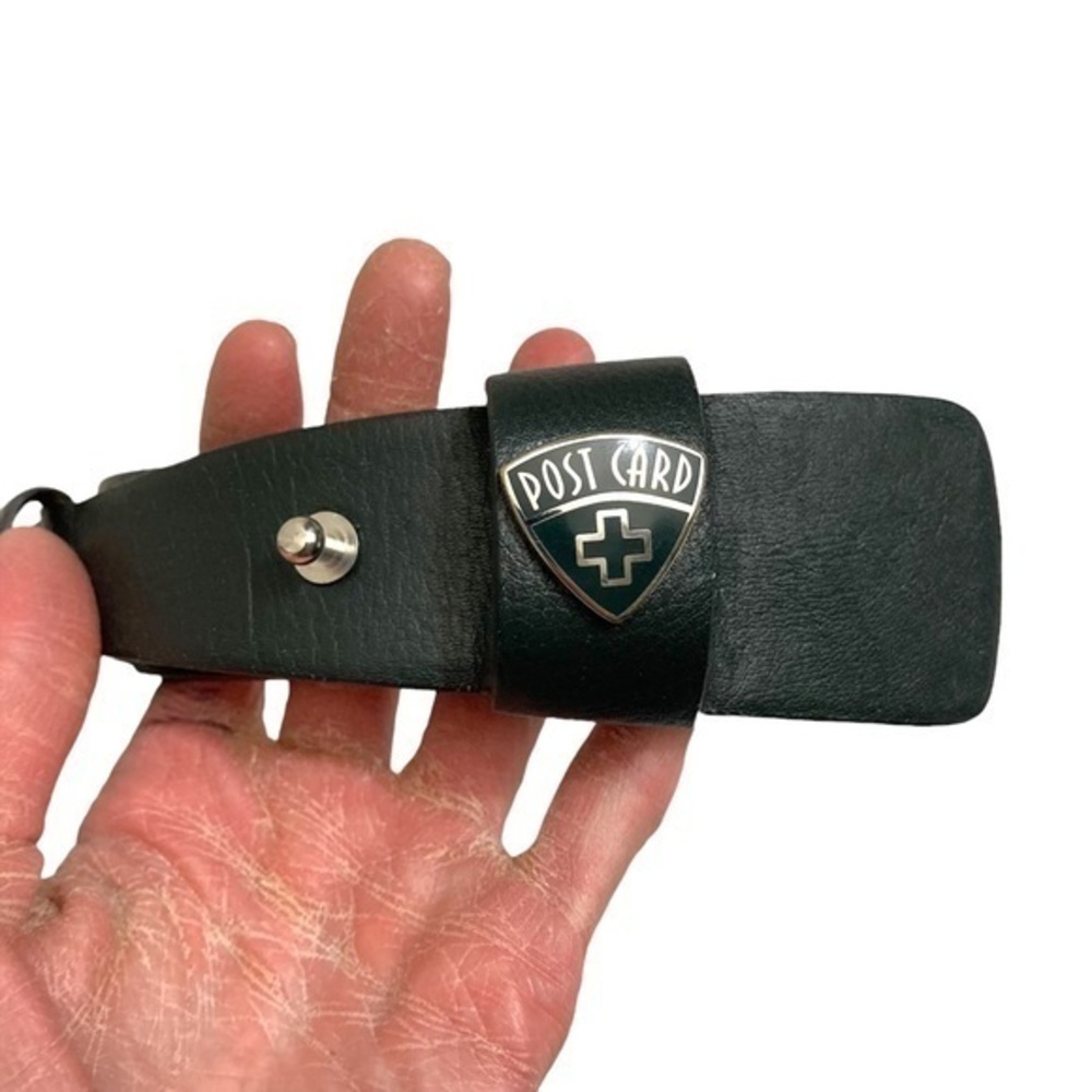 Postcard Italy blue gray leather belt